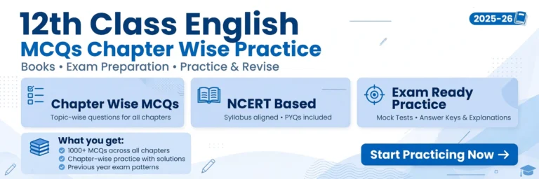 12th class English MCQs chapter wise practice notes for 2nd year students