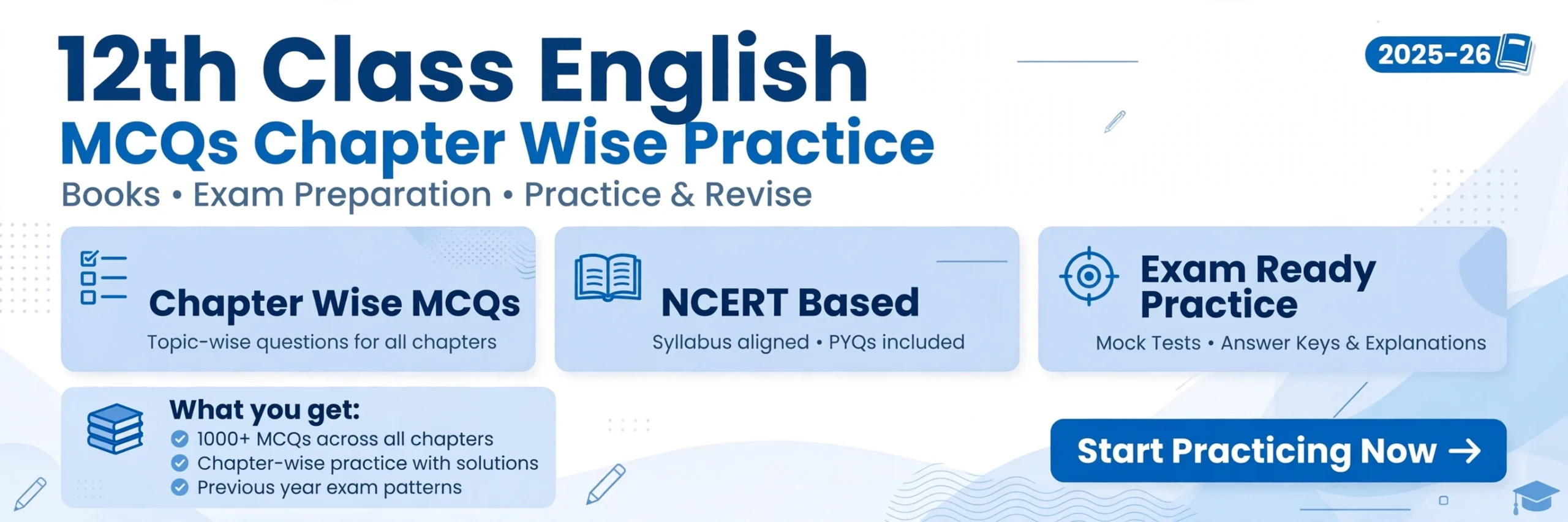 12th class English MCQs chapter wise practice notes for 2nd year students