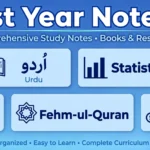 1st year FBISE notes all subjects — English, Urdu, Statistics, Computer Science, Islamic Education, Fehm ul Quran and Economics study notes