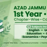 AJK board 1st year arts notes chapter wise study guide for all arts subjects with PDF downloads