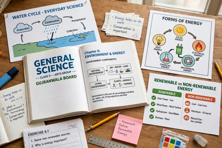 Gujranwala board 9th class general science guess paper 2027 revision guide with general science textbook and study notes