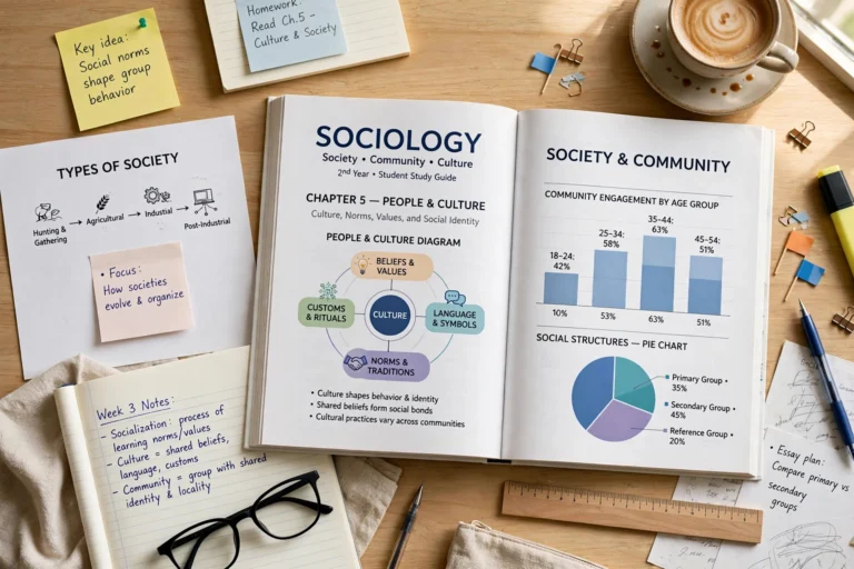 Sociology 2nd year guess paper 2027 revision guide with society, community and culture study notes