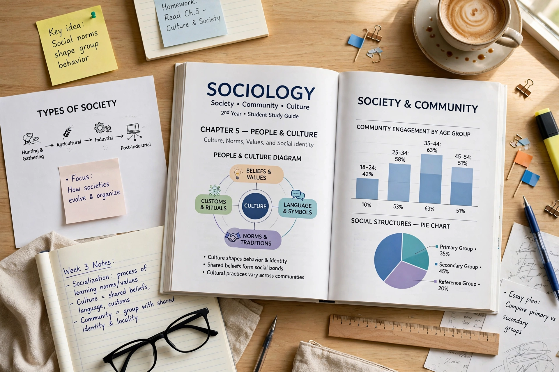 Sociology 2nd year guess paper 2027 revision guide with society, community and culture study notes